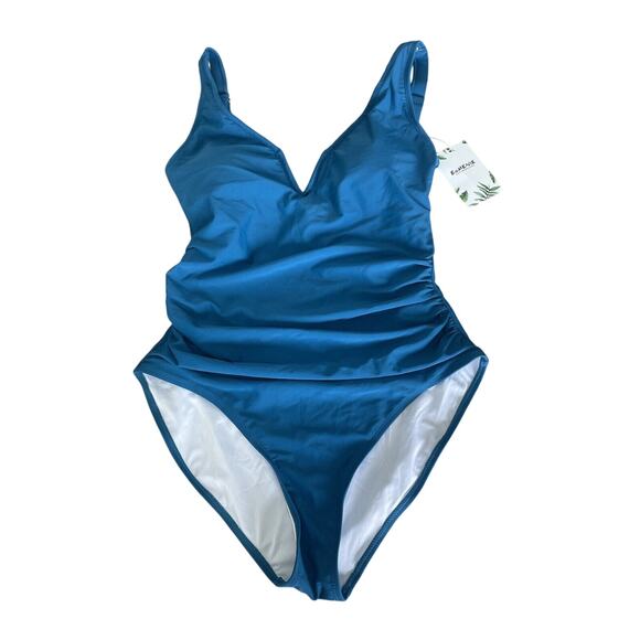 EoMENIE Women’s Medium Blue One Piece Swimsuit - Picture 1 of 3